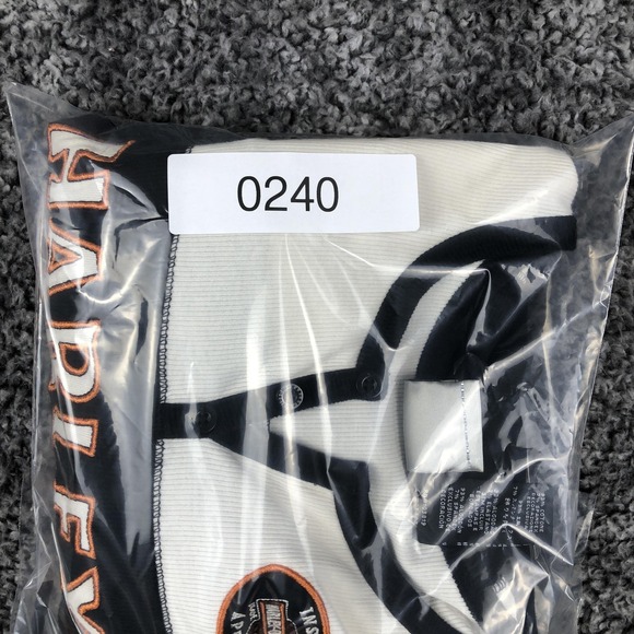 Harley-Davidson Shirt Womens Small Black White Henley Long Sleeve Biker Tee - Picture 8 of 8